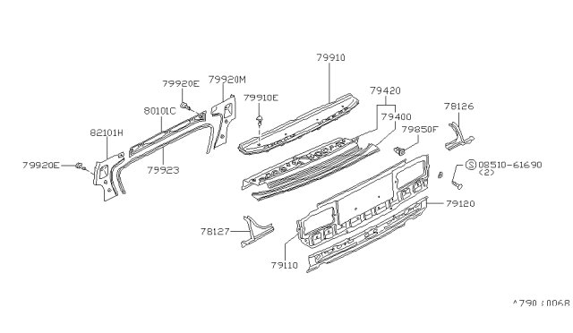 1984 Nissan Pulsar NX Shelf-Parcel Diagram for 79420-31M00