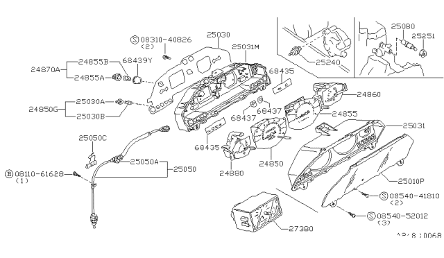 1983 Nissan Pulsar NX Meter Fuel Diagram for 24860-02M00