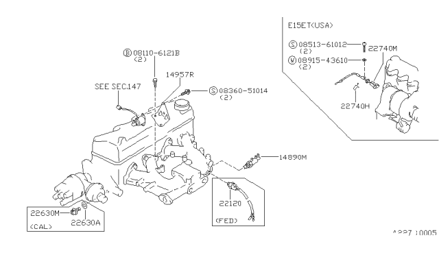 1985 Nissan Pulsar NX Switch Water Temp Diagram for 22120-33M00