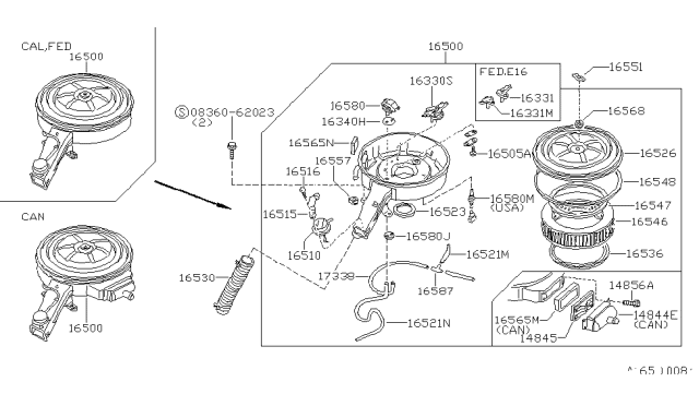 1986 Nissan Pulsar NX Air Cleaner Diagram 2