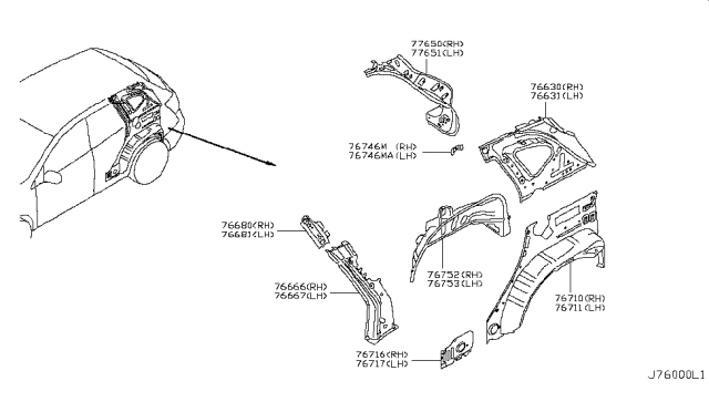 2014 Nissan Rogue Body Side Panel Diagram 2