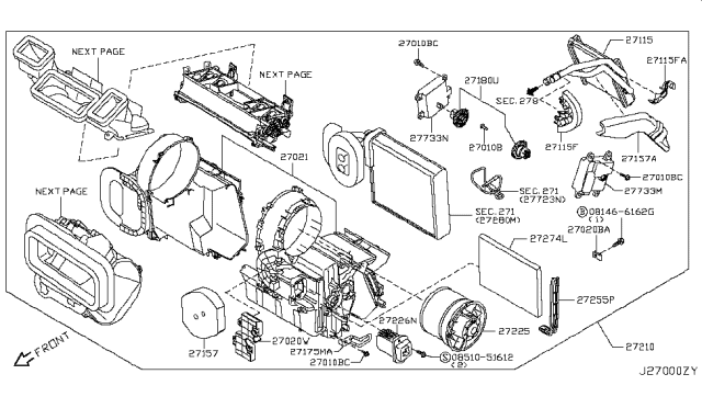 2009 Nissan Rogue Heater & Blower Unit Diagram 3