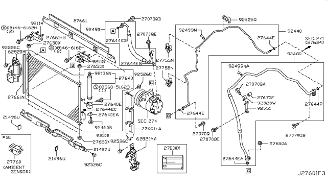 2013 Nissan Rogue Cap-Charge Valve Diagram for 92499-JG00A