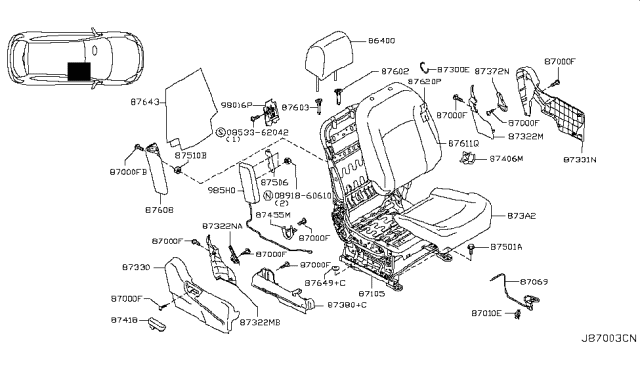 2009 Nissan Rogue Front Seat Diagram 22