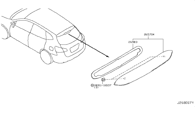 2009 Nissan Rogue High Mounting Stop Lamp Diagram 2