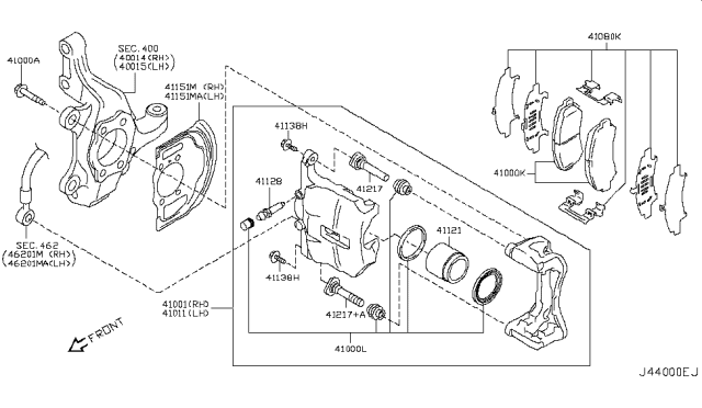 2009 Nissan Rogue Front Brake Diagram