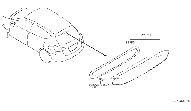 2008 Nissan Rogue High Mounting Stop Lamp Diagram 1