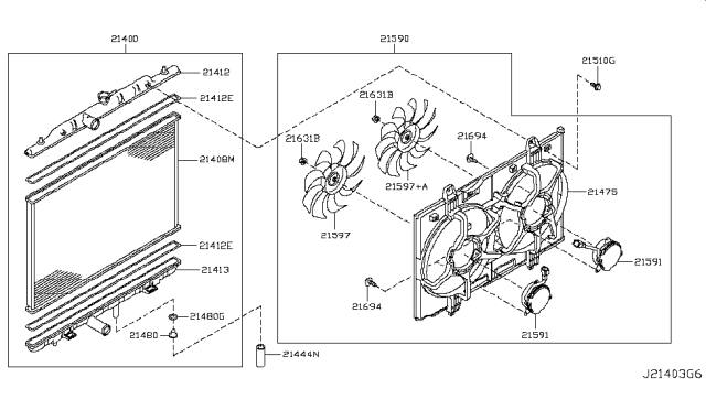 2014 Nissan Rogue Radiator,Shroud & Inverter Cooling Diagram 2