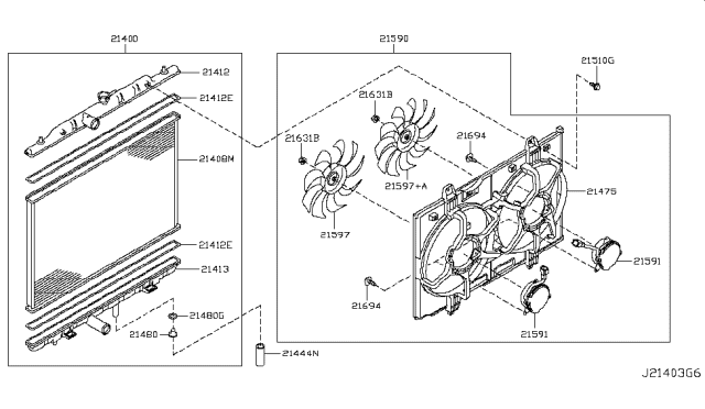 2010 Nissan Rogue Radiator,Shroud & Inverter Cooling Diagram 3