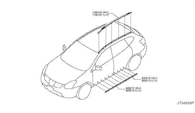 2012 Nissan Rogue MOULDING - Front Door, RH Diagram for 80870-1VK0A