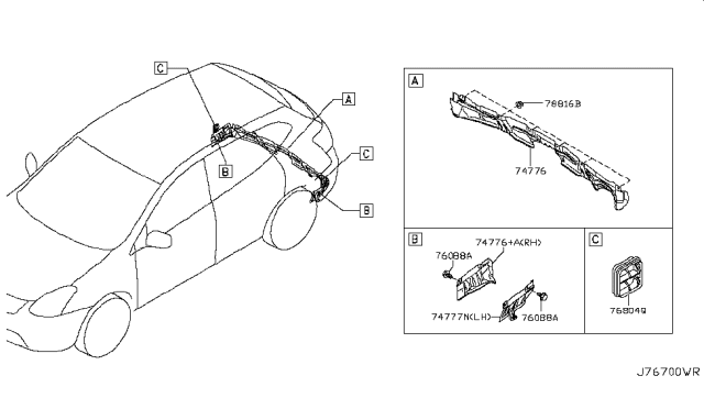 2010 Nissan Rogue Body Side Fitting Diagram 4