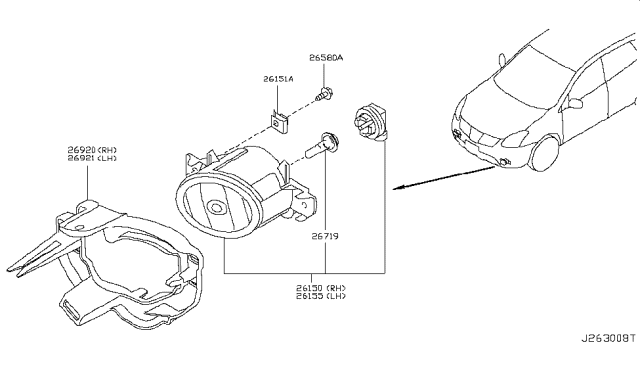 2008 Nissan Rogue Fog,Daytime Running & Driving Lamp Diagram 2