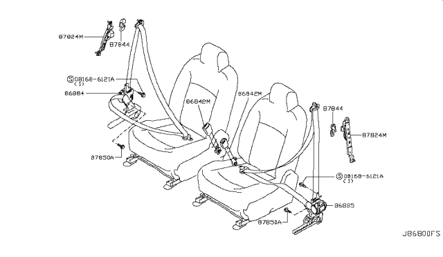 2014 Nissan Rogue Front Seat Belt Diagram