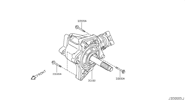 2012 Nissan Rogue Transfer Assy Diagram for 33100-JG200