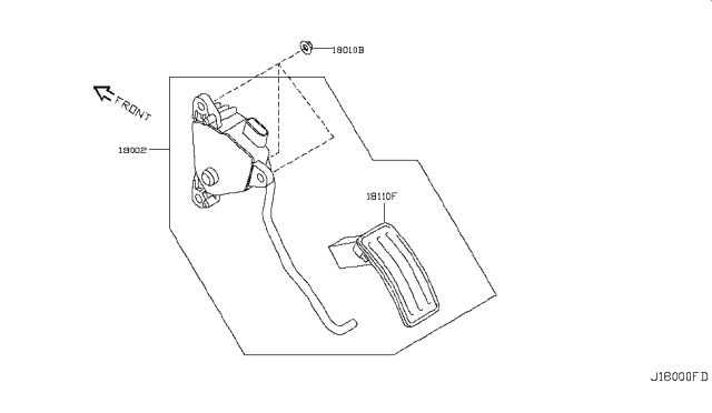 2012 Nissan Rogue Lever Complete-Accelerator,W/DRUM Diagram for 18002-JG40A