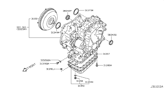 2011 Nissan Rogue Bolt Diagram for 31377-1XX4B