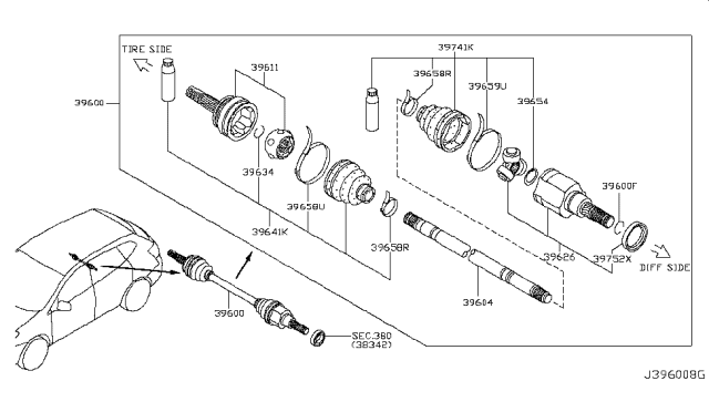 2012 Nissan Rogue Rear Drive Shaft Diagram 1