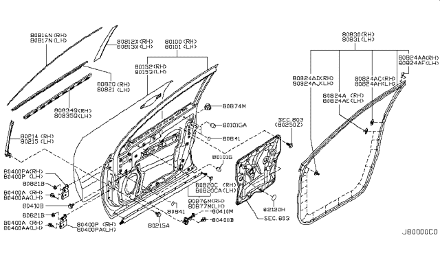 2008 Nissan Rogue Moulding-Front Door,Lower RH Diagram for 80876-JM70B