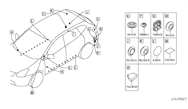 2013 Nissan Rogue Body Side Fitting Diagram 3