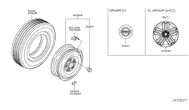 2010 Nissan Rogue Road Wheel & Tire Diagram 6