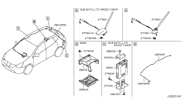 2008 Nissan Rogue Audio & Visual Diagram 1