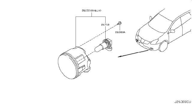 2011 Nissan Rogue Fog,Daytime Running & Driving Lamp Diagram 1