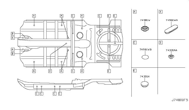 2014 Nissan Rogue Floor Fitting Diagram 3