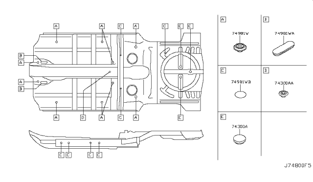 2009 Nissan Rogue Floor Fitting Diagram 3