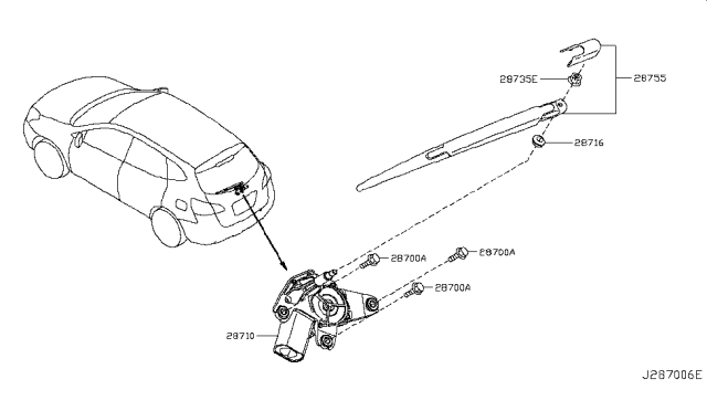 2010 Nissan Rogue Rear Window Wiper Diagram