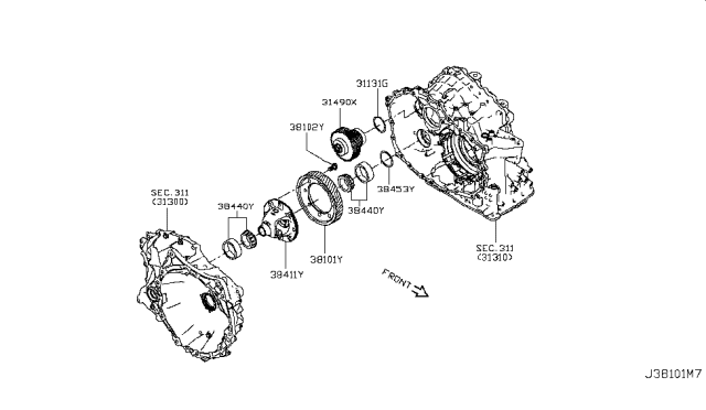 2010 Nissan Rogue Front Final Drive Diagram 1