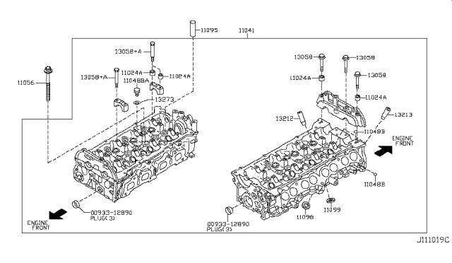 2013 Nissan Rogue Cylinder Head & Rocker Cover Diagram 2