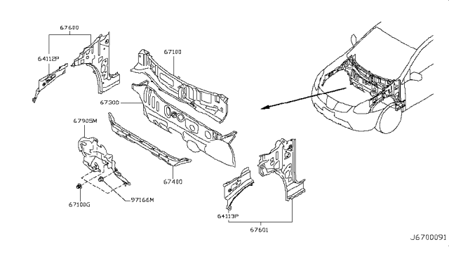 2009 Nissan Rogue Dash Panel & Fitting Diagram 2