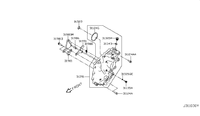 2010 Nissan Rogue Torque Converter,Housing & Case Diagram 7