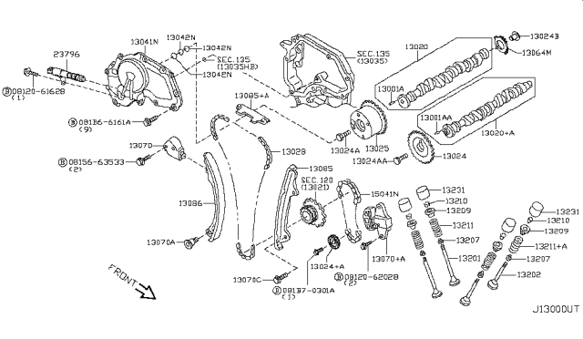 2013 Nissan Rogue Spring-Set Valve Diagram for 13211-JG30A