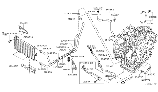 2008 Nissan Rogue Auto Transmission,Transaxle & Fitting Diagram 5