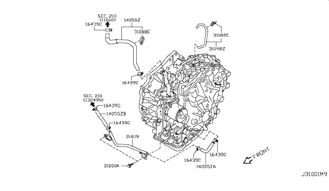 2009 Nissan Rogue Auto Transmission,Transaxle & Fitting Diagram 6