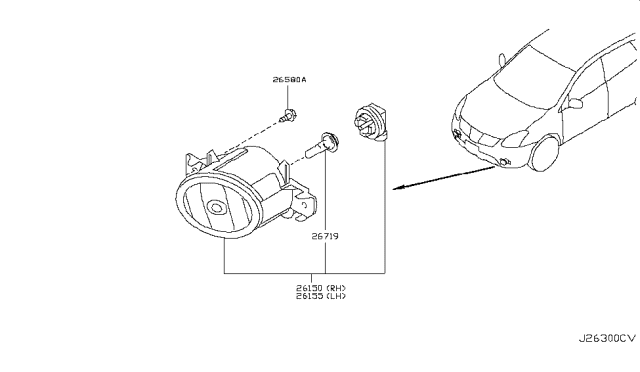 2012 Nissan Rogue Fog,Daytime Running & Driving Lamp Diagram 2