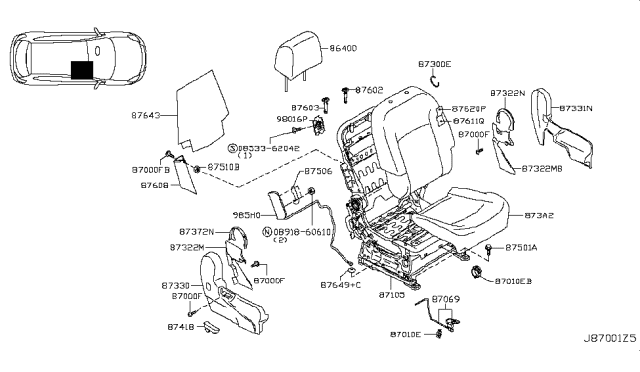 2015 Nissan Rogue Front Seat Diagram 4