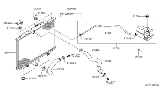 2010 Nissan Rogue Radiator,Shroud & Inverter Cooling Diagram 2