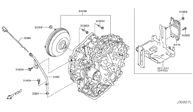 2010 Nissan Rogue Auto Transmission,Transaxle & Fitting Diagram 3