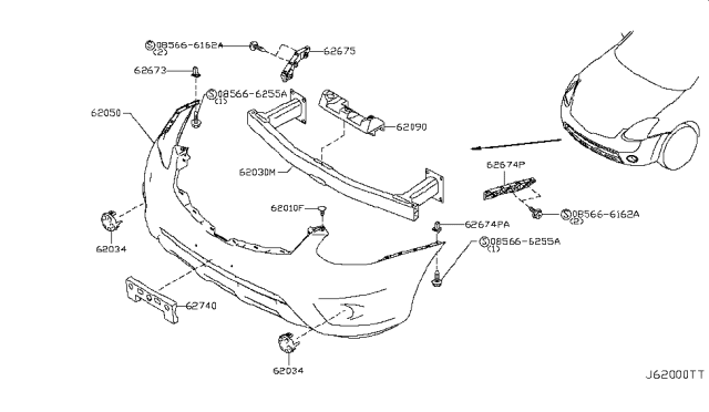 2015 Nissan Rogue Front Bumper Diagram