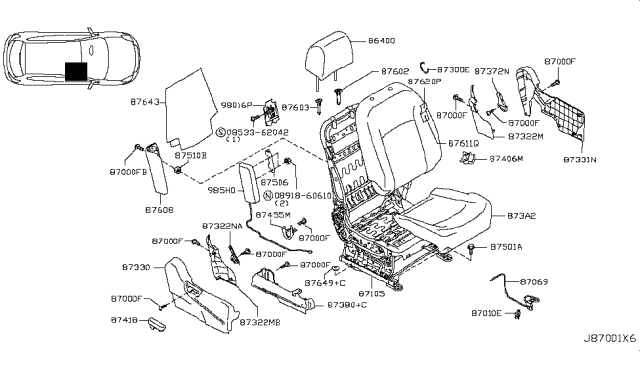 2010 Nissan Rogue Front Seat Diagram 12