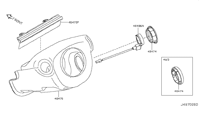 2015 Nissan Rogue Cover-Steering Lock Diagram for 48474-JG00B