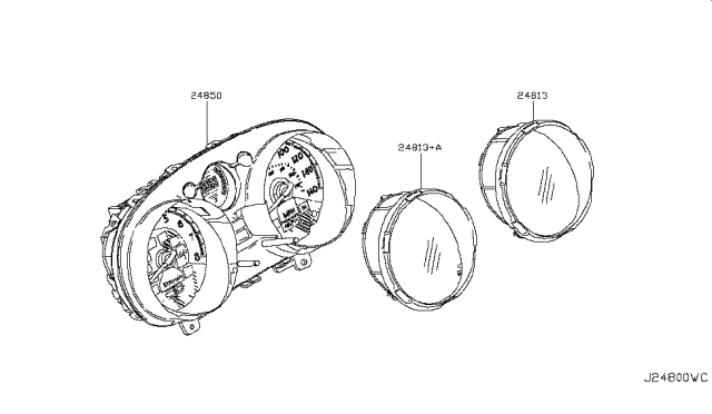 2010 Nissan Rogue Cover-Front Meter Diagram for 24813-JM00D