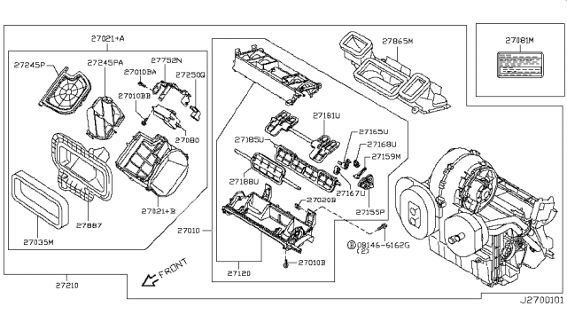 2009 Nissan Rogue Heater & Blower Unit Diagram 1