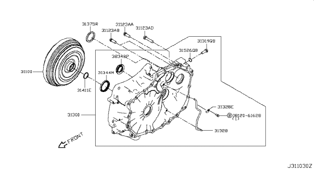 2009 Nissan Rogue Bolt Diagram for 31300-1XF1A