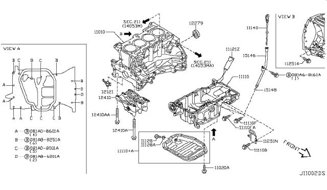 2013 Nissan Rogue Balancer Complete Diagram for 12410-3TS0A