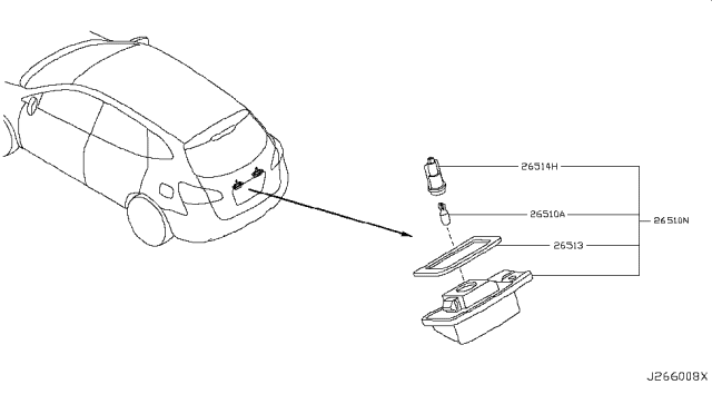 2009 Nissan Rogue Licence Plate Lamp Diagram 1