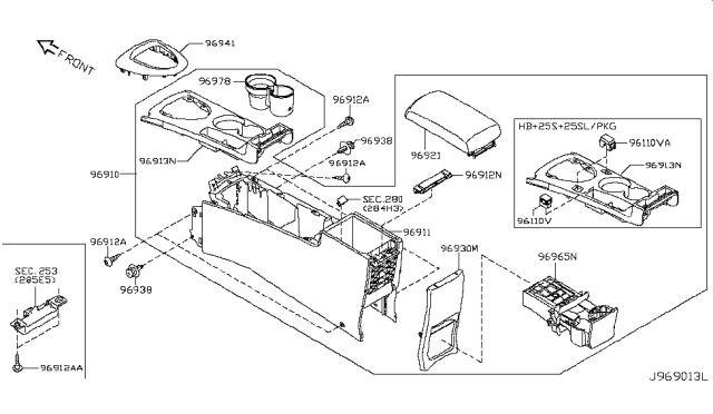 2010 Nissan Rogue Console Box Diagram 1