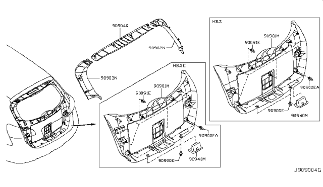 2013 Nissan Rogue RH Diagram for 90902-JM00A